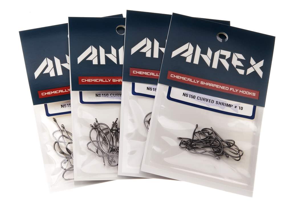 Ahrex Ns150 Curved Shrimp #8 Fly Tying Hooks Black Nickel Perfect For Shrimps